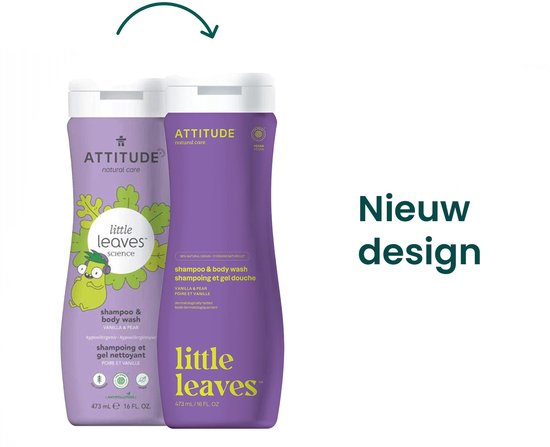 Attitude - Little Leaves 2in1 Vanille Peer Shampoo - 473ml van Attitude — afbeelding 4