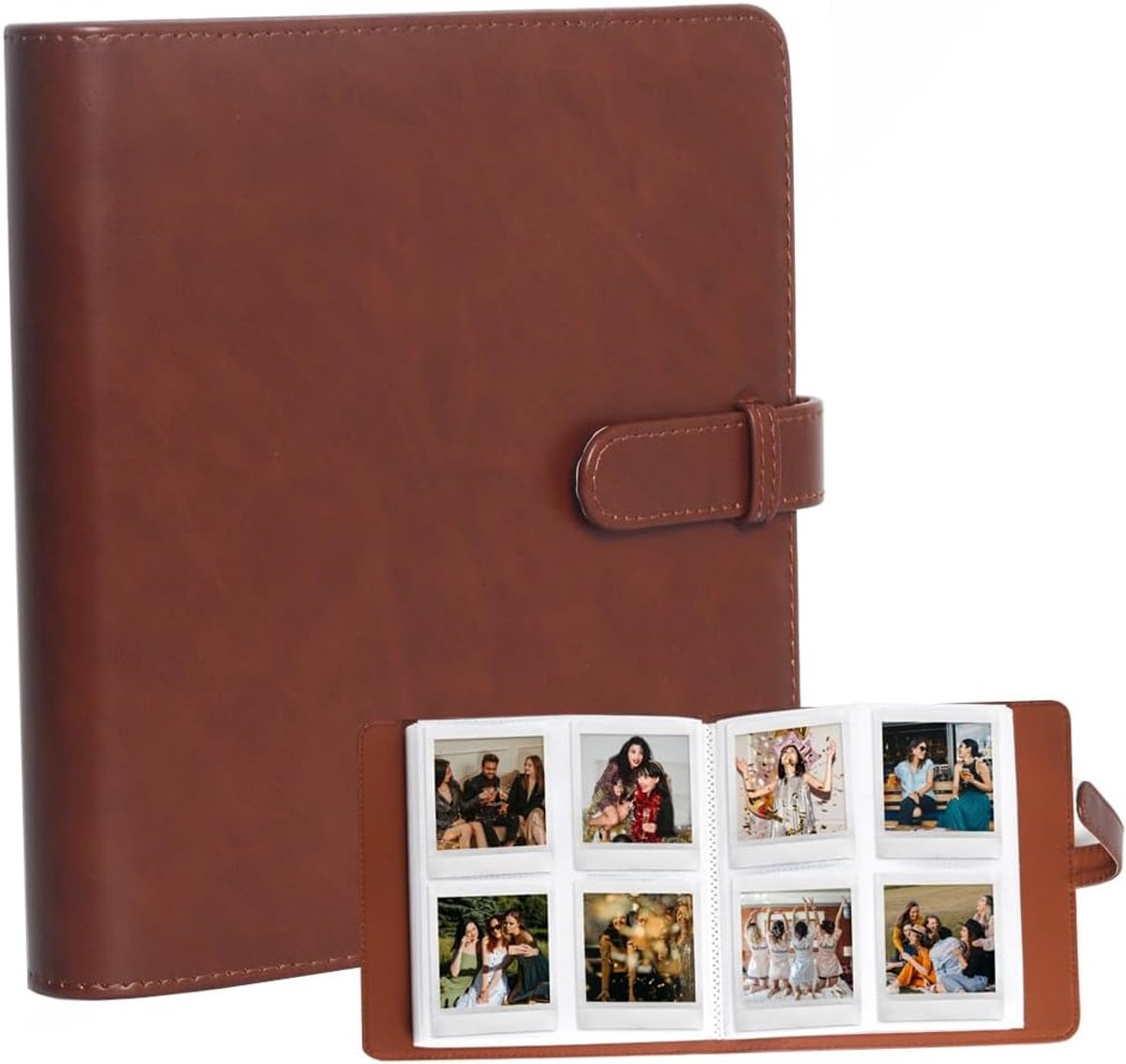 SnelShoppen - 288 Compartiments Fotoalbum voor Instax Square SQ1/SQ6/SQ10/SQ20/SP-3 - Bruin - Geschikt voor 3.4" x 2.8" Foto's - Ideaal voor Feest, Ca