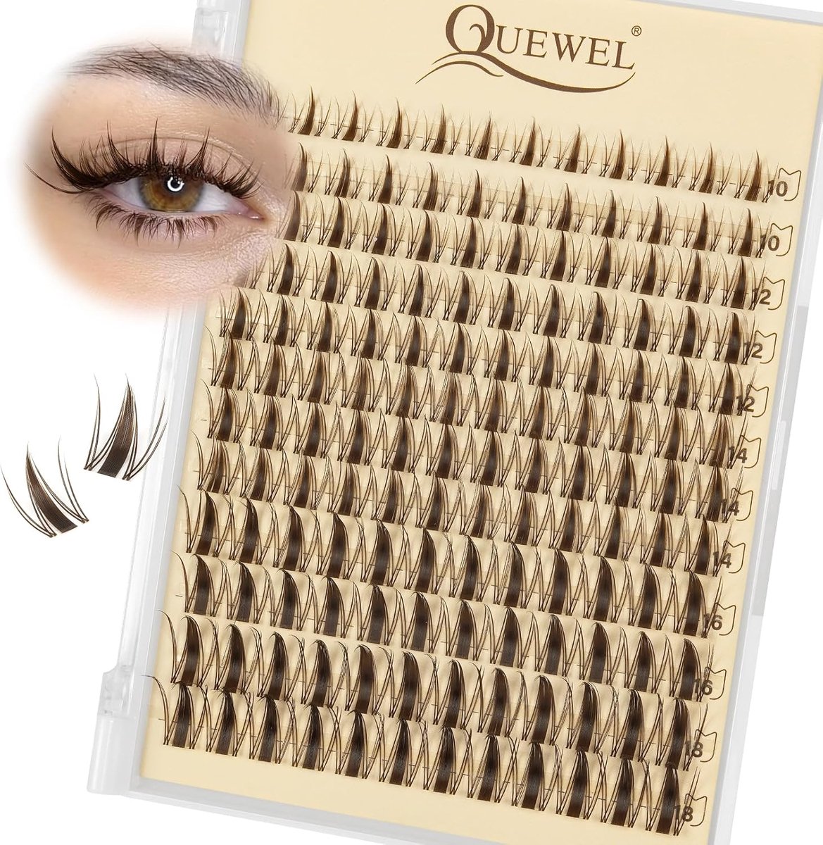 SnelShoppen - Cluster Wimpers - Anime Lashes - 144 Stuks - Bruin - Natuurlijke Verschijning - Herbruikbaar - Soft & Fluffy - Voor Thuisgebruik - Perfe