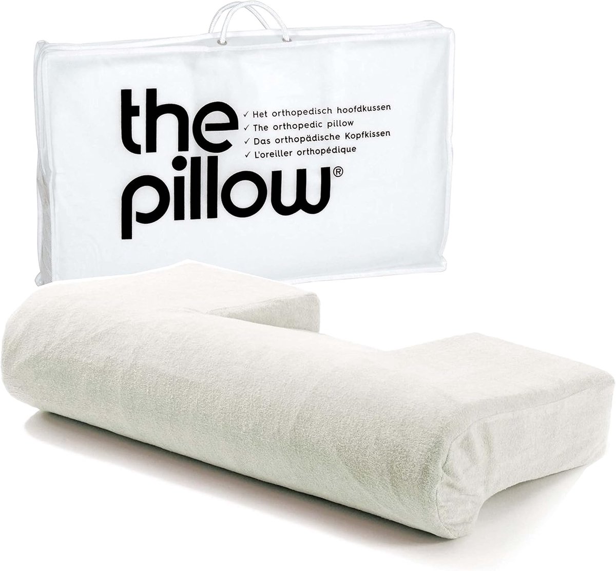 SnelShoppen - The Pillow Nek Kussen - Orthopedisch Hoofdkussen voor Zijslapers - Uniek 3-Delig Ontwerp - Hoogwaardige Natuurrubber - Medium (54 x 31 x