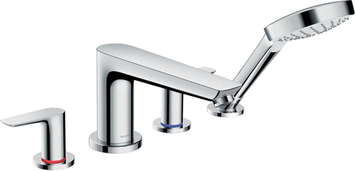 Hansgrohe Talis e Afdekset - 4 gats badrandcombinatie - hoogglans chroom