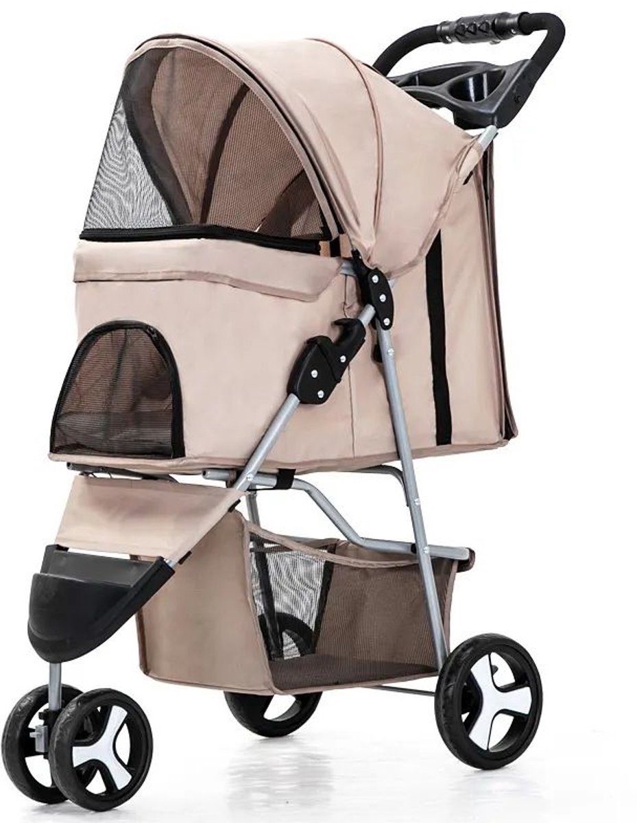 Buggy wandelwagen voor honden 47 x 100 x 80 cm, Beige