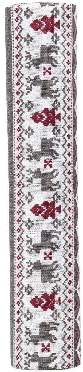 Reindeer Tafelband grijs/rood 30cmx3mtr (rolled) (20 in box)