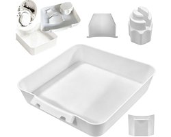 4 stuks - Afvoerbak voor wasmachine - 18 cm - 3D-geprinte waterdichte bak - Lekbak wasmachine - Wateropvang - Afvoer - Wasmachine Wateropvangbak - Opvangbak tegen lekkage - universele opvangbak voor filterreiniging