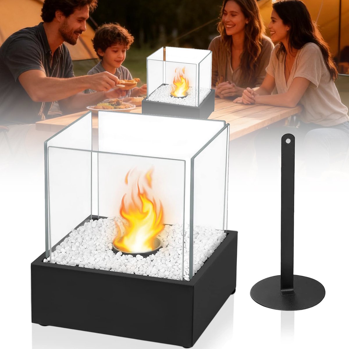 Kleine Tafelvuurplaats - Mini Rookvrije Tafelvuurplaats - Mini-Verwarmingsbrander - Voor Terras Tuin En Achtertuin