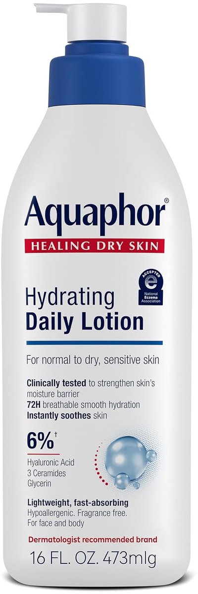 Aquaphor Daily Hydrating Face & Body Lotion – 72 Uur Hydratatie – Gezichts- & Bodylotion voor Gevoelige Huid
