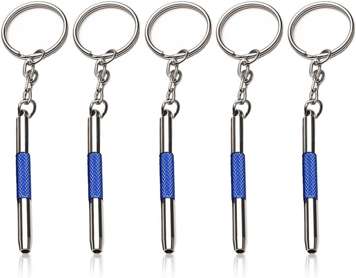 SnelShoppen - 5-delige Schroevendraaierset voor Brillen, 3 in 1 Precisie Reparatiewerktuig met Mini Schroevendraaier, Inclusief Sleutelhanger, Geschik