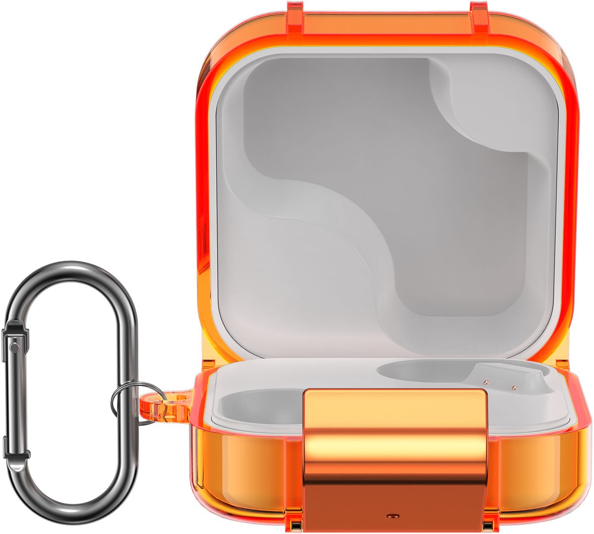 kwmobile Earphones Case for CMF by Nothing Buds Pro 2 / CMF Buds 2 Plus Case - Clear TPU Silicone Earbuds Cover - Orange