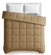 Slaapspeciaal Eazydekbed Series Taupe Gestreept - Dekbed zonder Overtrek - Wasbaar Dekbed - Zomerdekbed - Hoesloos Dekbed - 2 in 1 Dekbed - Dekbed met Vaste Overtrek - Gestreept Dekbed - 240x220 cm