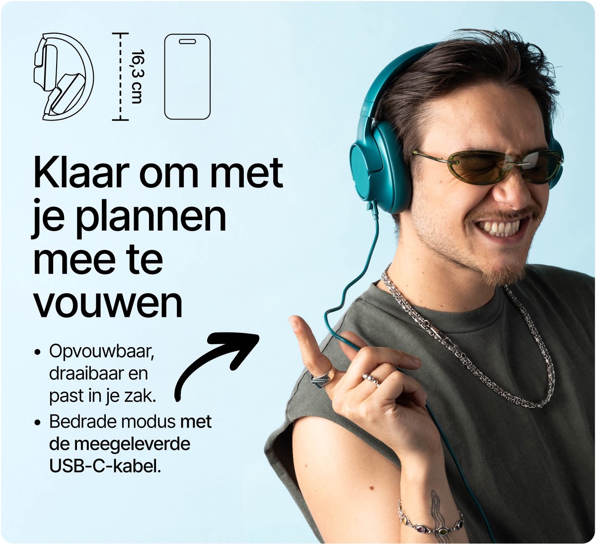 Fresh 'n Rebel Clam Fuse 2 - Koptelefoon Noise Cancelling met 80 uur Speeltijd - Draadloos (Bluetooth 6.0) - Met Microfoon - Verbind 2 apparaten tegelijk - Personal Sound App (Pastel Pink) thumbnail 6