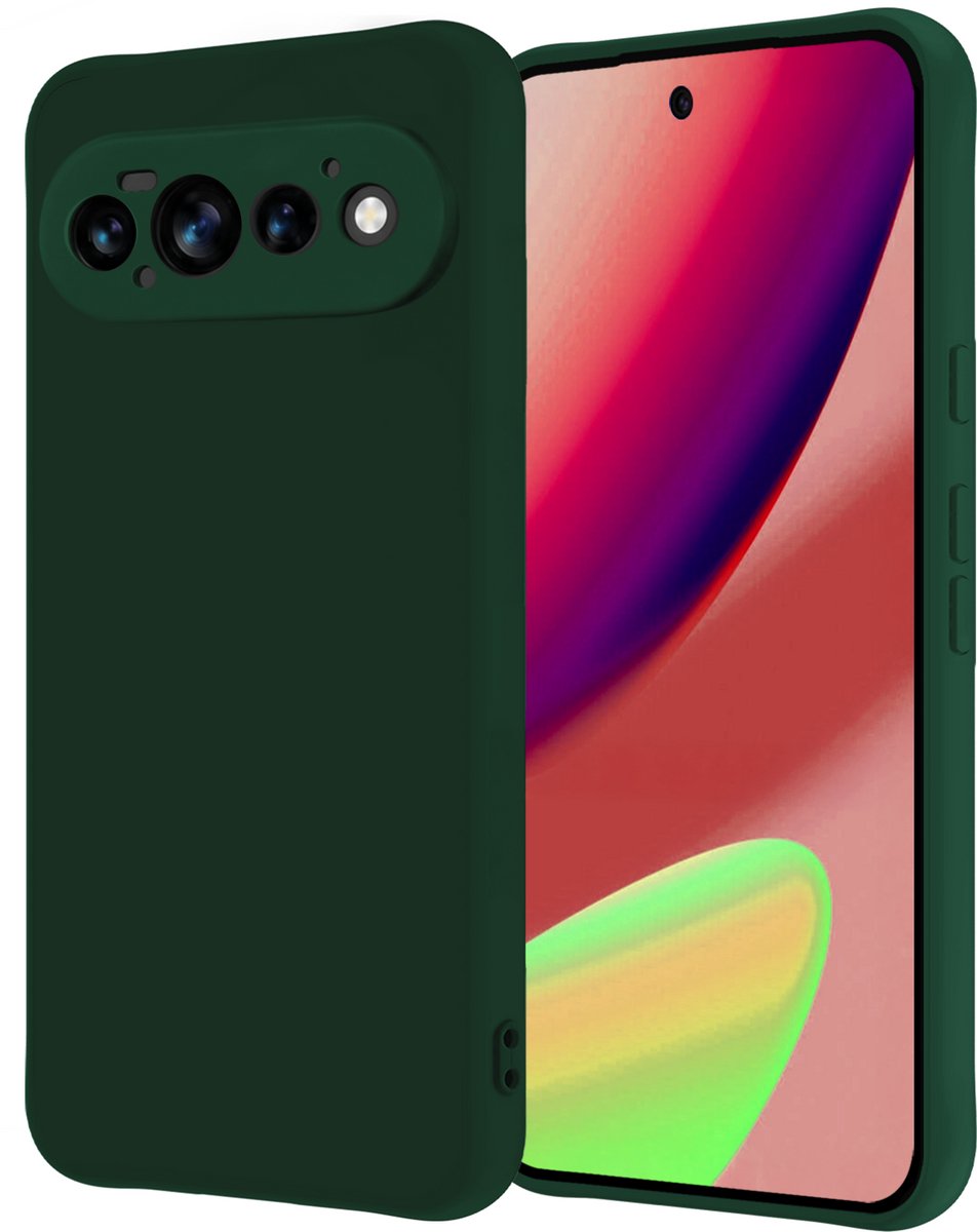 Hoesje - Geschikt voor Google Pixel 11 Pro - Sterk & Shockproof - Hoes Cover - Siliconen Case - Donkergroen