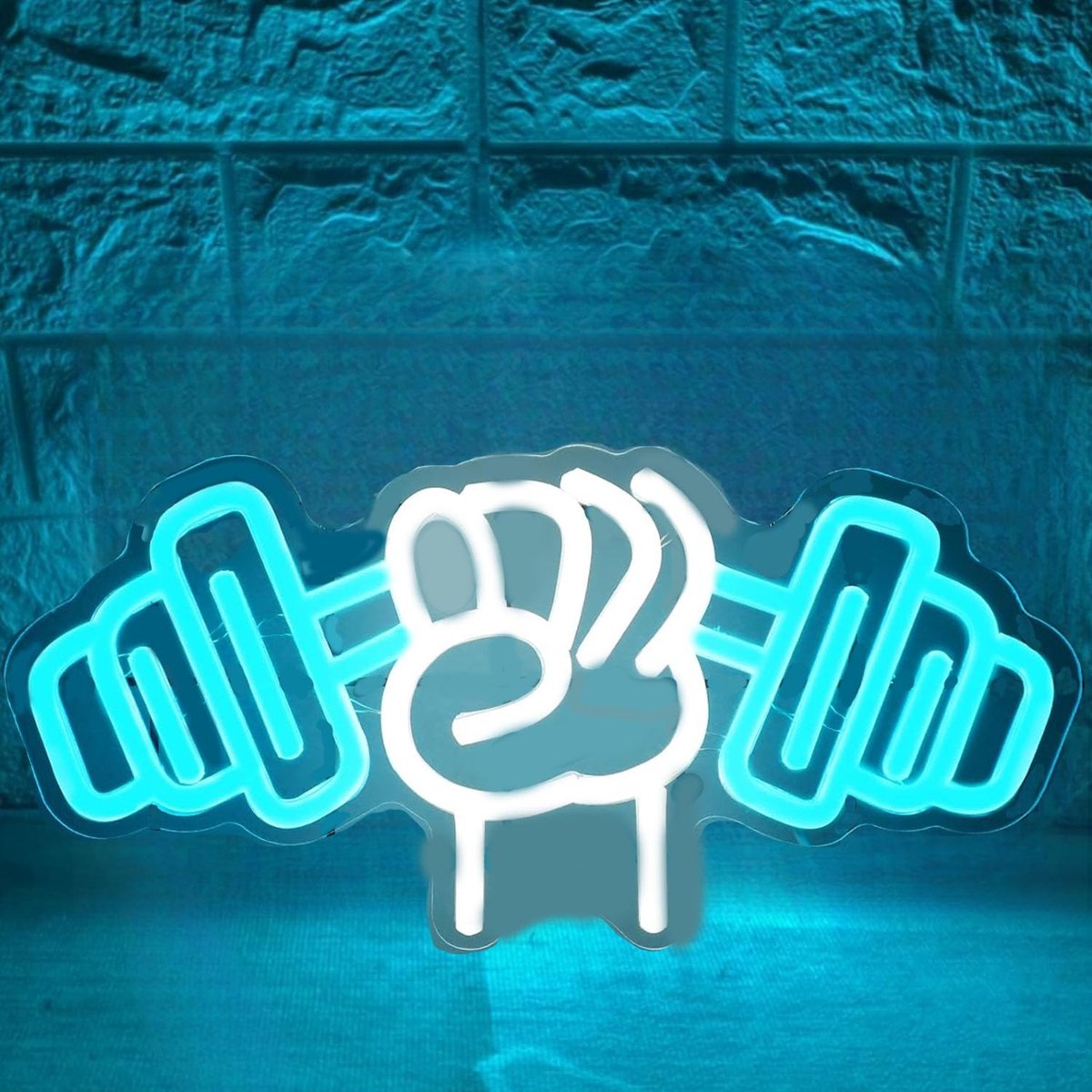 SnelShoppen - LED Neon Sign Gym Wanddecoratie - Dimbare Halter Licht voor Sportliefhebbers - Powerlifting Muurdecoratie voor Mannen en Vrouwen - Moder