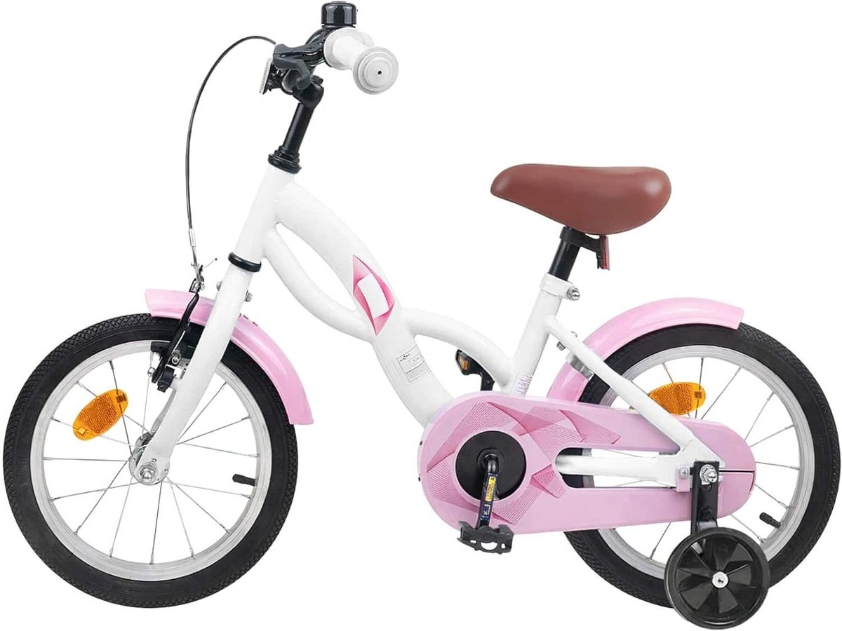 Kinderfiets 14 Inch Klassieke fiets jeugd Veilig leren fietsen Verstelbaar zadel en stuur 14 inch wielen