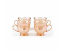 Karaca Maya - Theeglazen Set – 4-delig – 4 Personen – 200 ml – Amber Glas – Luxe Theeglazen