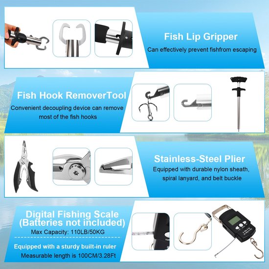 SnelShoppen - 320-delige hengelset voor beginners en gevorderden met draagbare box voor baars, bluegill, forel en meer - Perfect voor vissen, outdoor, van Snelshoppen — afbeelding 3