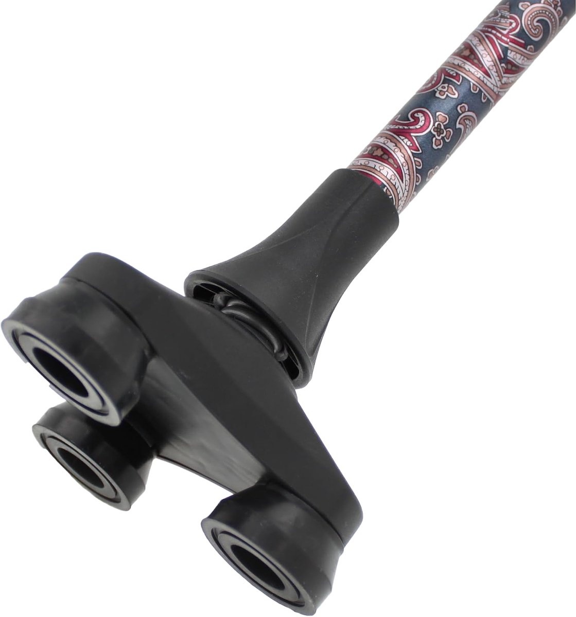 SnelShoppen - Grote Pedestal Wandstok met 360 Graden Draaibare Voet - Vervangbare Rubber Voetjes voor Stabiliteit - 19 mm (3/4")