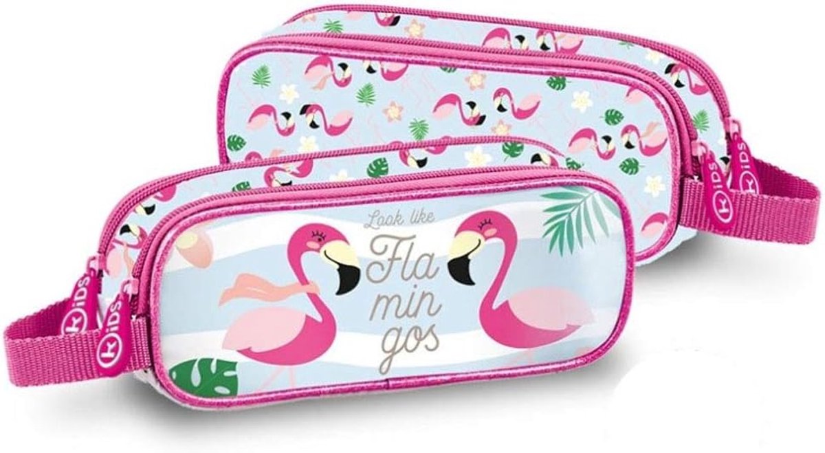 SnelShoppen - Kids Pennenbakje Multicolour met Flamingo's - Schoolbenodigdheden voor Kinderen - Creatieve Etui voor Knutselen en School - Perfect voor