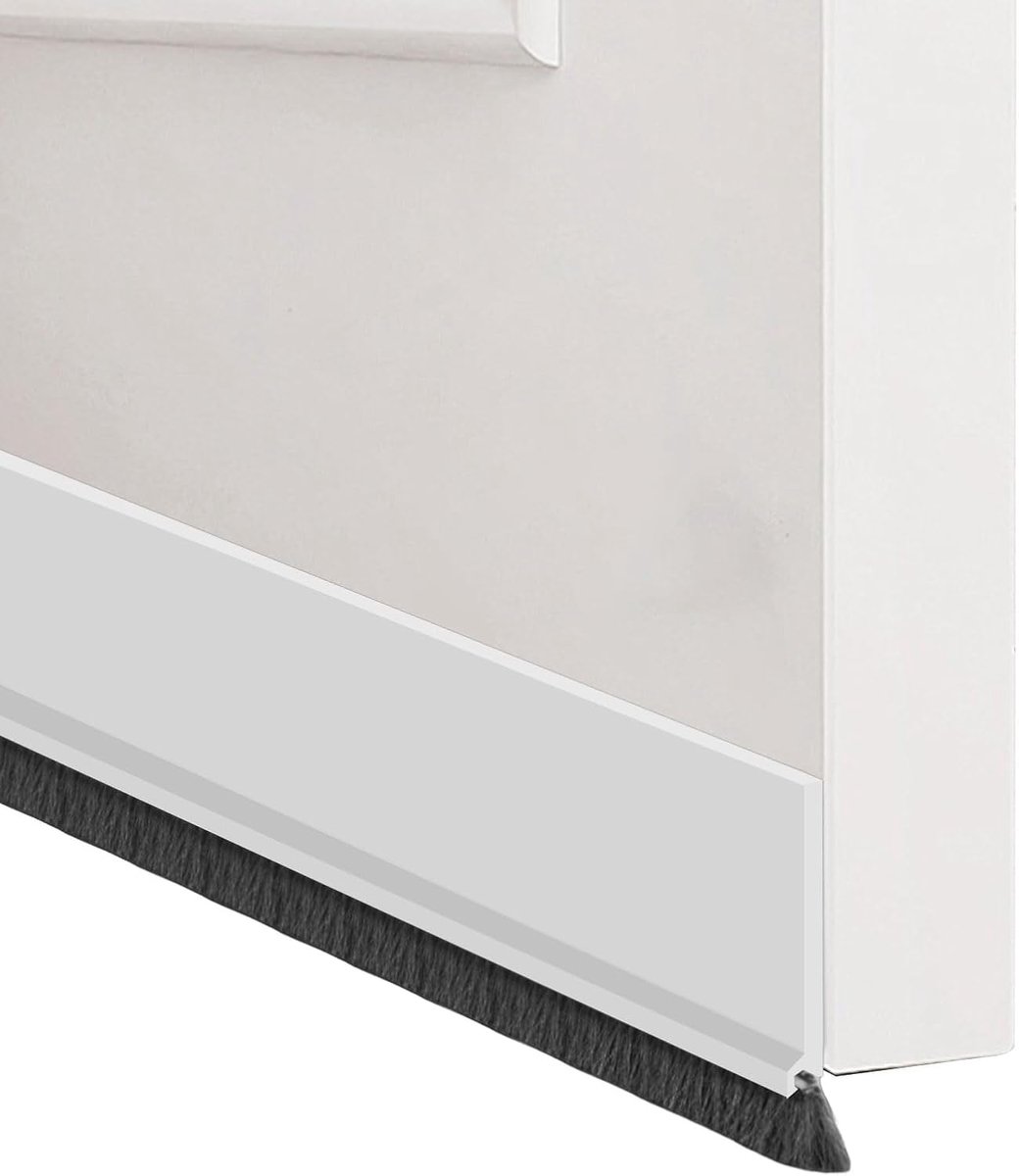 SnelShoppen - Deurafdichting Zelfklevend met Deurbezem - Tochtstopper voor Deuren, Stofdicht, Insectenbestendig, Siliconen Afdichting, Wit, 100 cm x 5