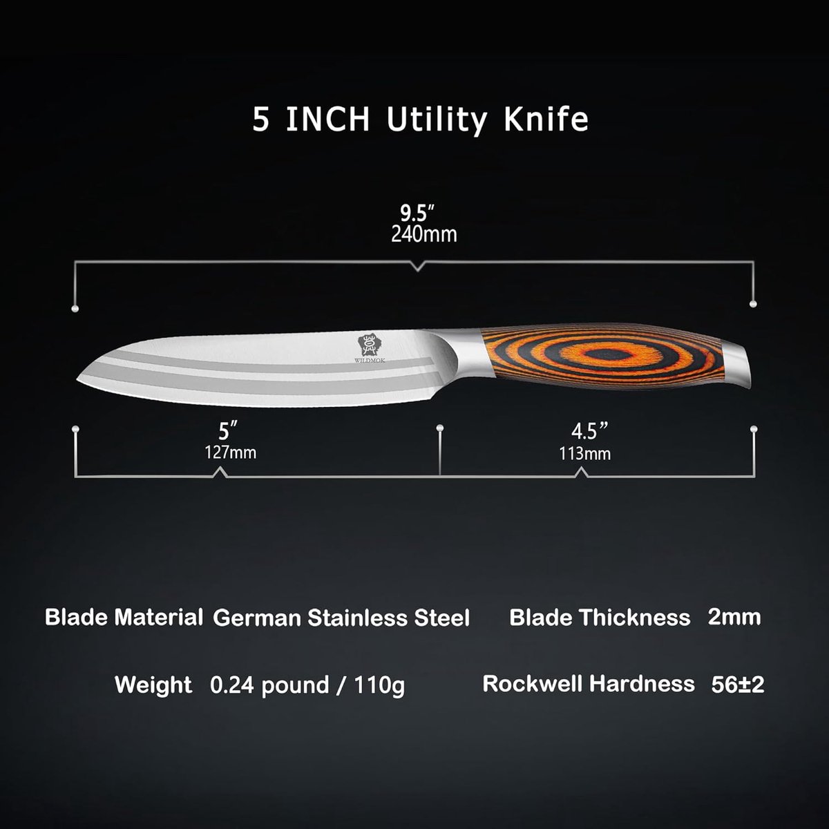 SnelShoppen - Professioneel 12.7 cm Koksmes - Universeel Mes van Roestvrijstaal met Ergonomische Grip voor Keuken - Ideaal voor Snijden en Hakken van