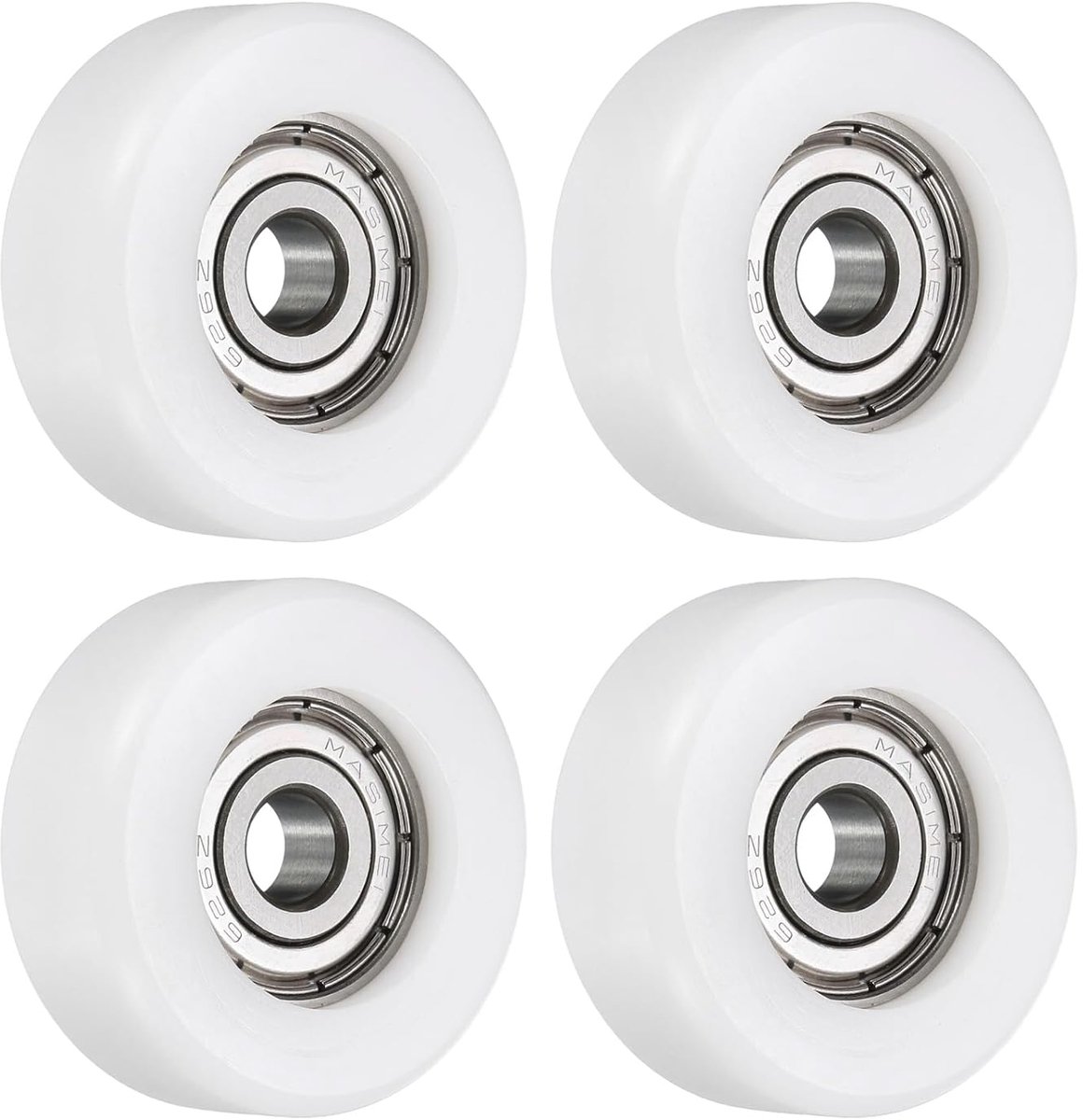 SnelShoppen - 4 Stuks Transport Rollen Carrier Pulley 6x30x12mm Met 626ZZ Lager - Stille Conveyor Wielen Voor Meubel Hardware - Wit