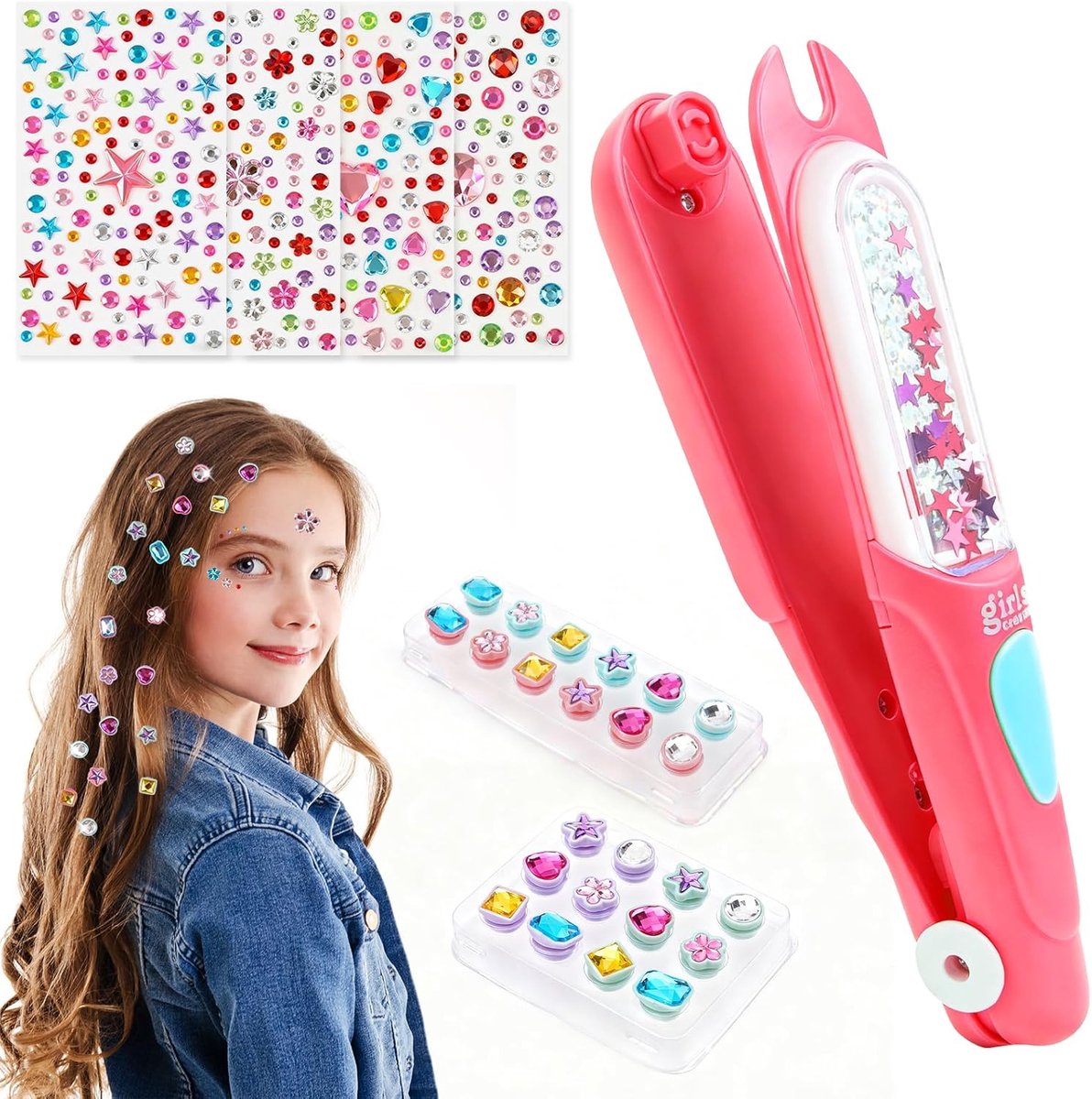 SnelShoppen - Hair Braiding Machine voor Meisjes 5-12 Jaar - Creatieve Haar Styling Set met 24 Rhinestones en 4 Stickers - DIY Haar Decoratie voor Fee