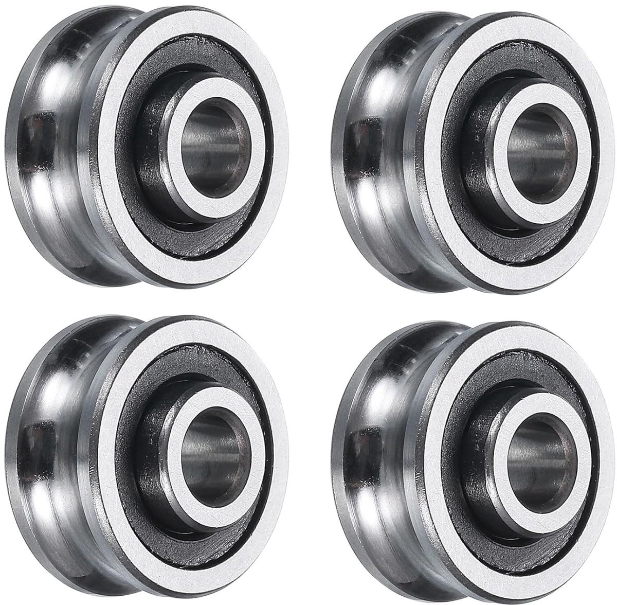 SnelShoppen - Pack van 4 SG15 U-Groef Lager 5x17x8 mm Rollerwielen, GCr15 Hoogwaardige Chroom Staal Kogellagers, ABEC3 Geschikt voor Diverse Toepassin