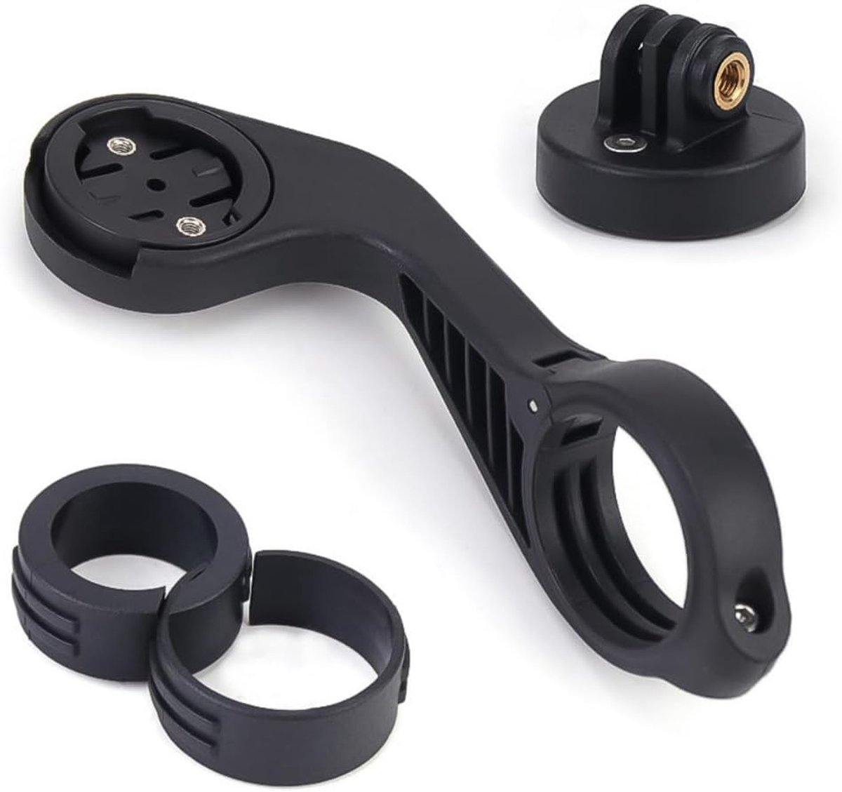 SnelShoppen - Handlebar Mount Plastic Road Bike MTB - Stabiele Fietsbeugel, Lichtgewicht, Geschikt voor Mountainbike en Racefiets, Zwart, Perfect voor