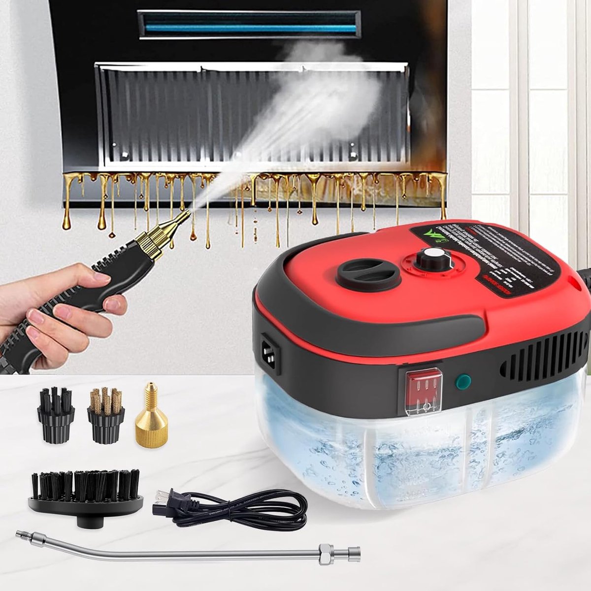 SnelShoppen - Multifunctionele Stoomreiniger voor Keuken, Badkamer, Bank, Auto, Tegels, Voegen - Krachtige Stoomreiniging, Compact, Gebruiksvriendelij