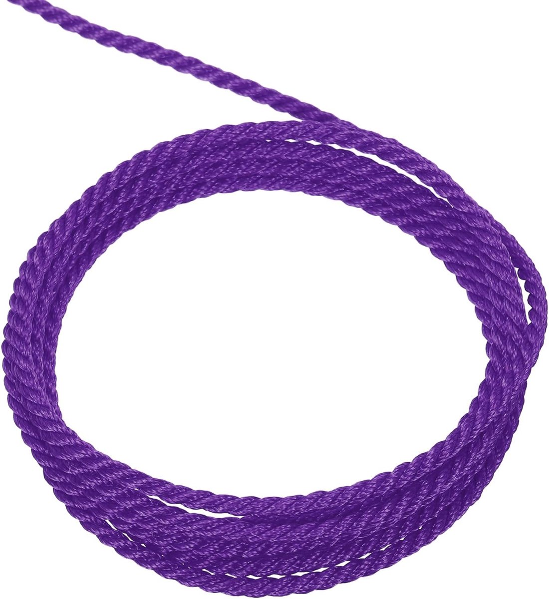 SnelShoppen - 3 Laags Gevlochten Touw, 2 mm, Shiny Polyester Touw voor Creatieve Klussen, Cadeautassen, Kerstdecoratie, Paars, 5 Meter