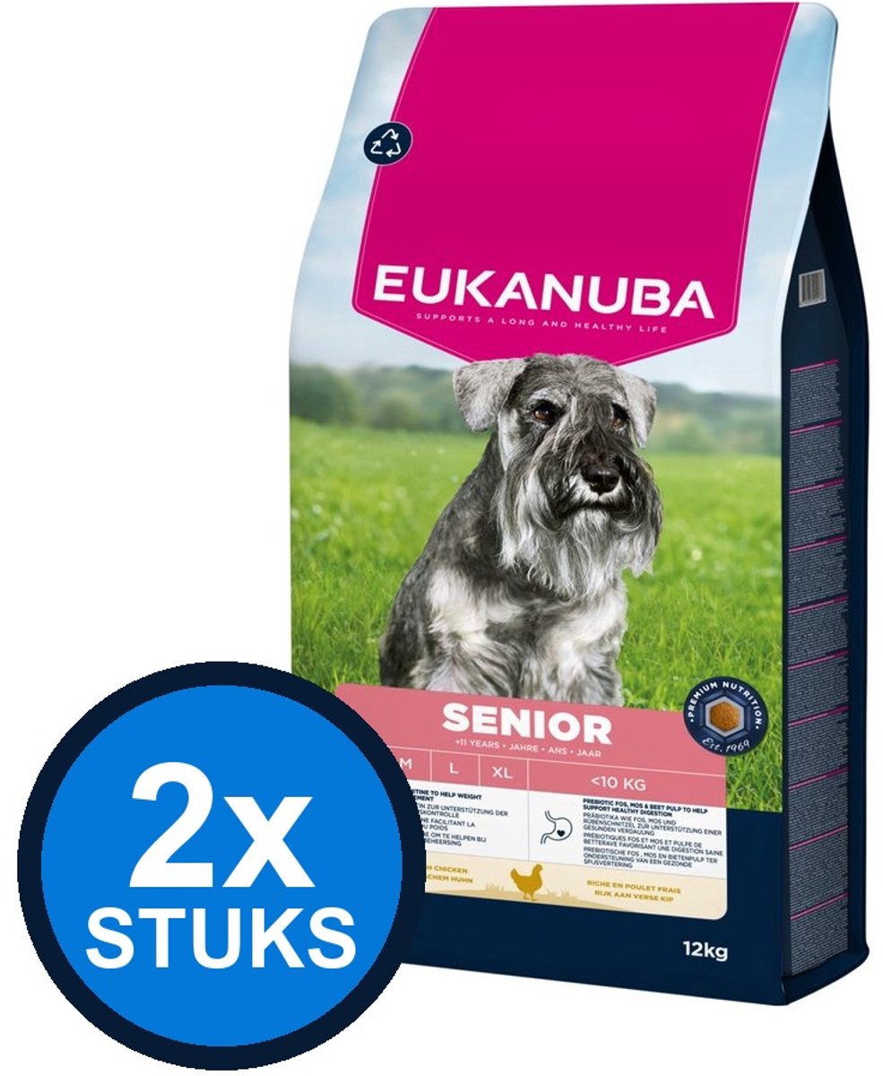 2x Eukanuba - Life Care dog senior small chicken 12kg