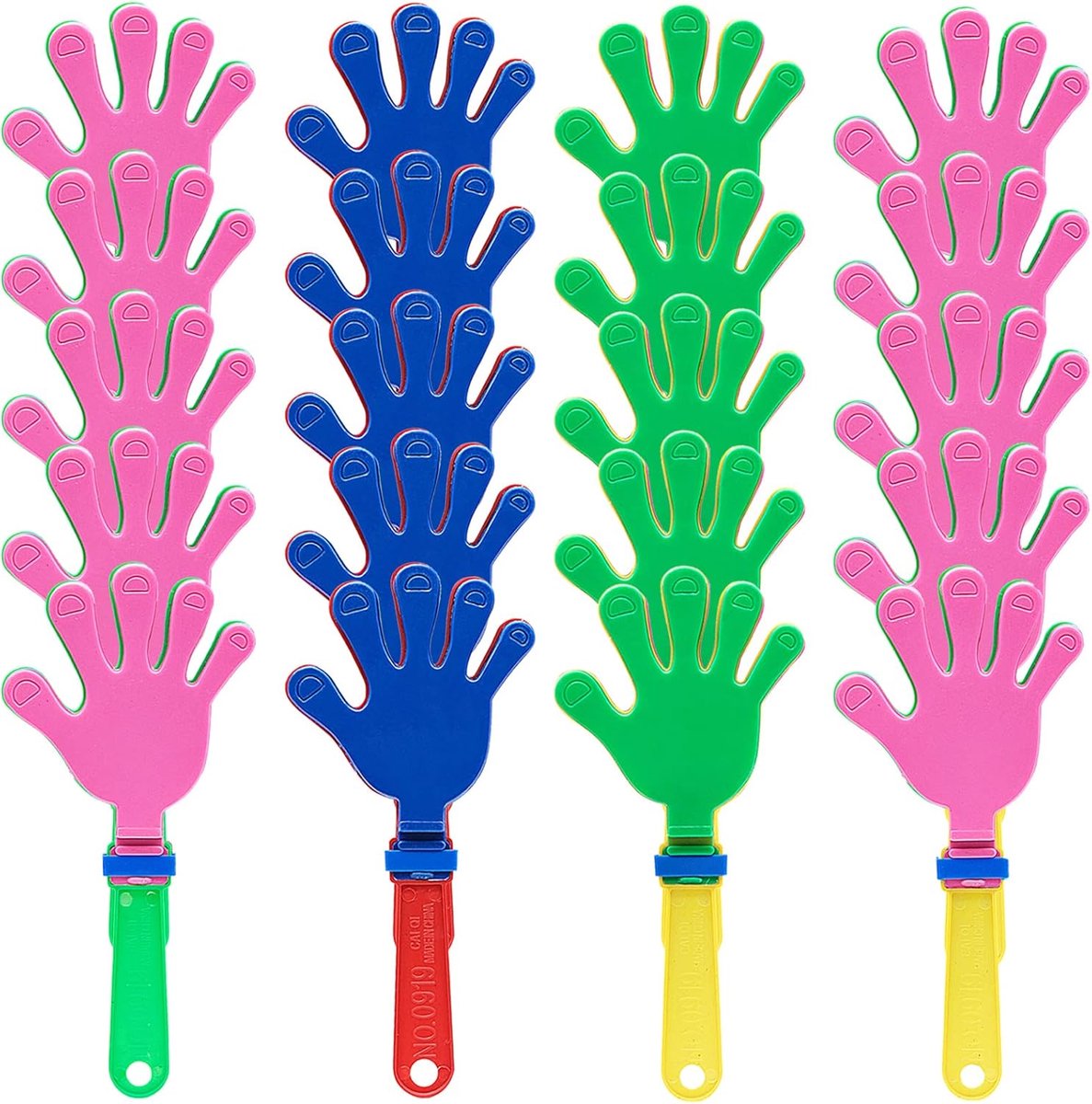 SnelShoppen - 20 Stuks Handflappers - 19cm Kleurvolle Plastic Geluidmakers voor Feesten, Sportevenementen, Volwassenen Partys, Zakelijke Promotie en T