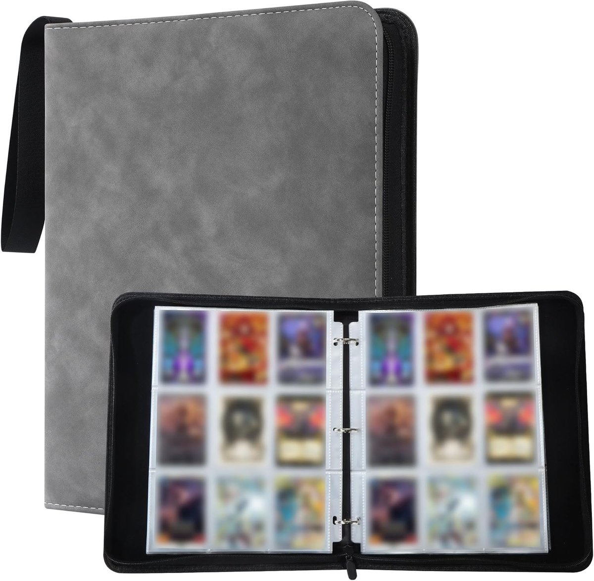 SnelShoppen - 900 Bladen Verzamelalbum met Beschermhoes voor Ruilkaarten, Grijs, Ideaal voor Verzamelingen, Feesten, Kinderen en Hobby's