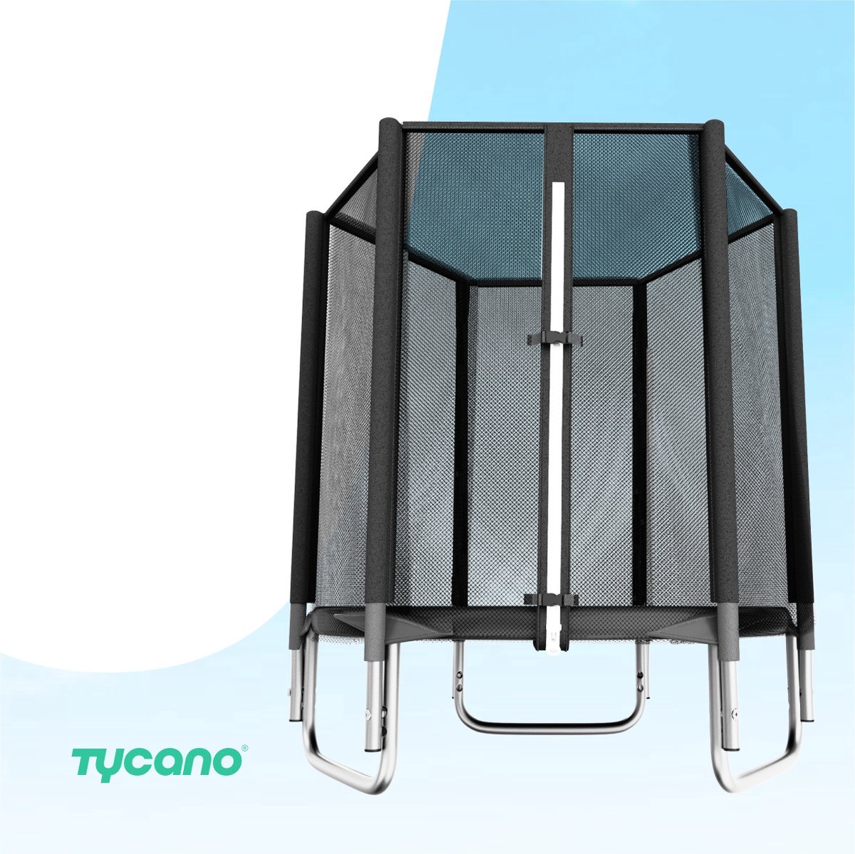 Tycano Kinder Trampoline met Veiligheidsnet - 183 cm - Incl trapje - Water- en UV-bestendig - Stevig Frame — afbeelding 3