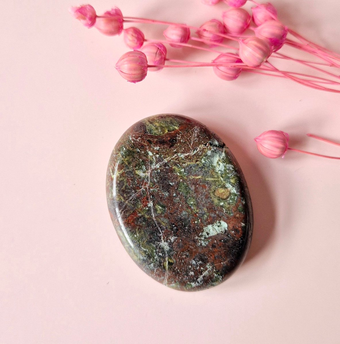 Dragon Blood (Drakenbloed Jaspis) Worry Stone – Duimsteen voor Rust en Balans