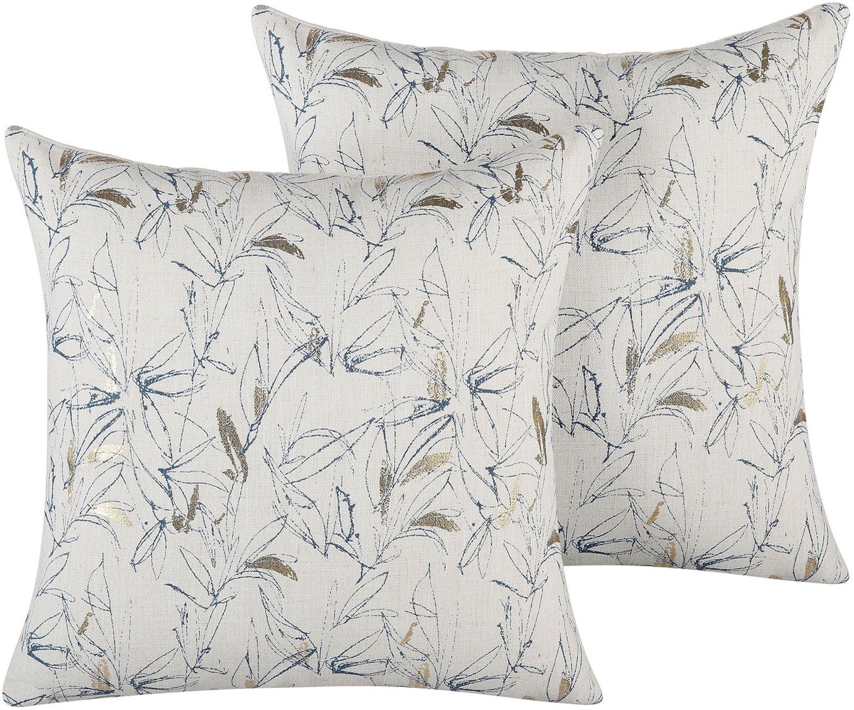 ARBOR - Sierkussen set van 2 - Beige - 45 x 45 cm - Polyester