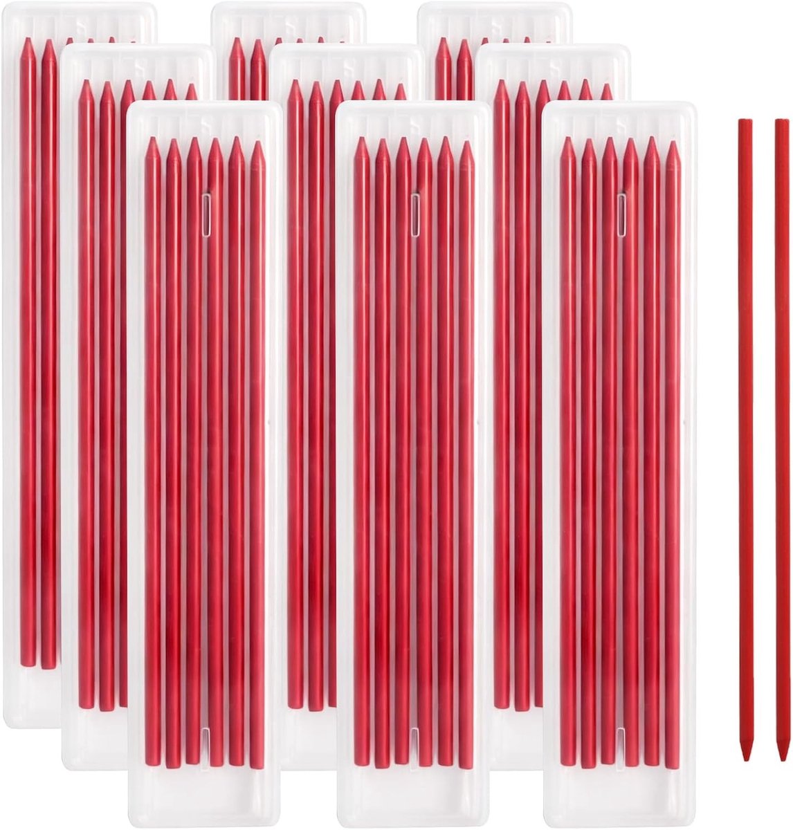 54 stuks robuuste potloodvullingen voor timmermanspotlood, 2,8 mm, duurzame reservevullingen voor diepgaatmarkers en potloodwerk, ideaal voor timmerwerk en constructie