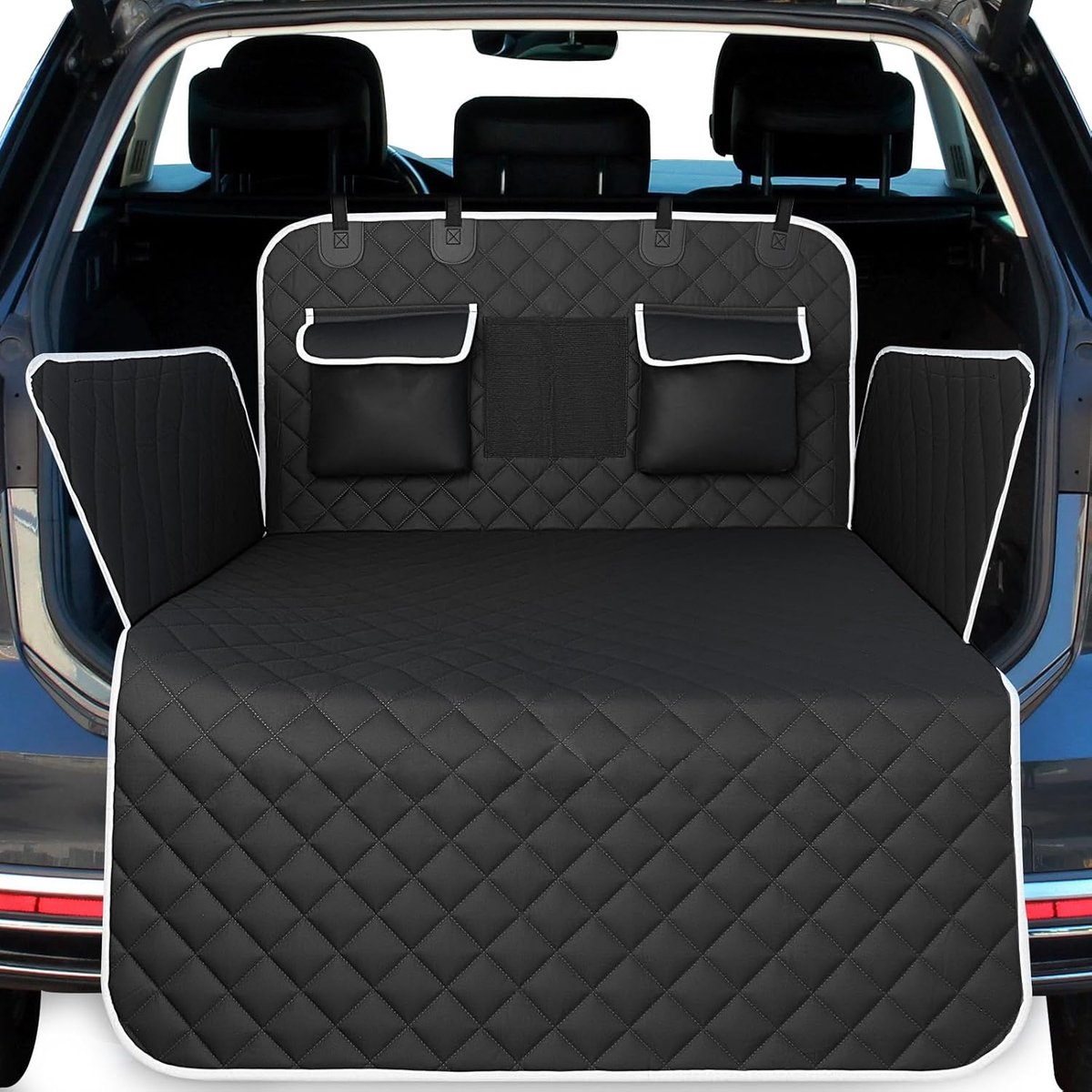 SnelShoppen - Universele Kofferbakbescherming voor Honden - Waterdichte Antislip Deken met Zijbescherming en 3 Zakjes - 180x103x33 cm - Ideaal voor Au