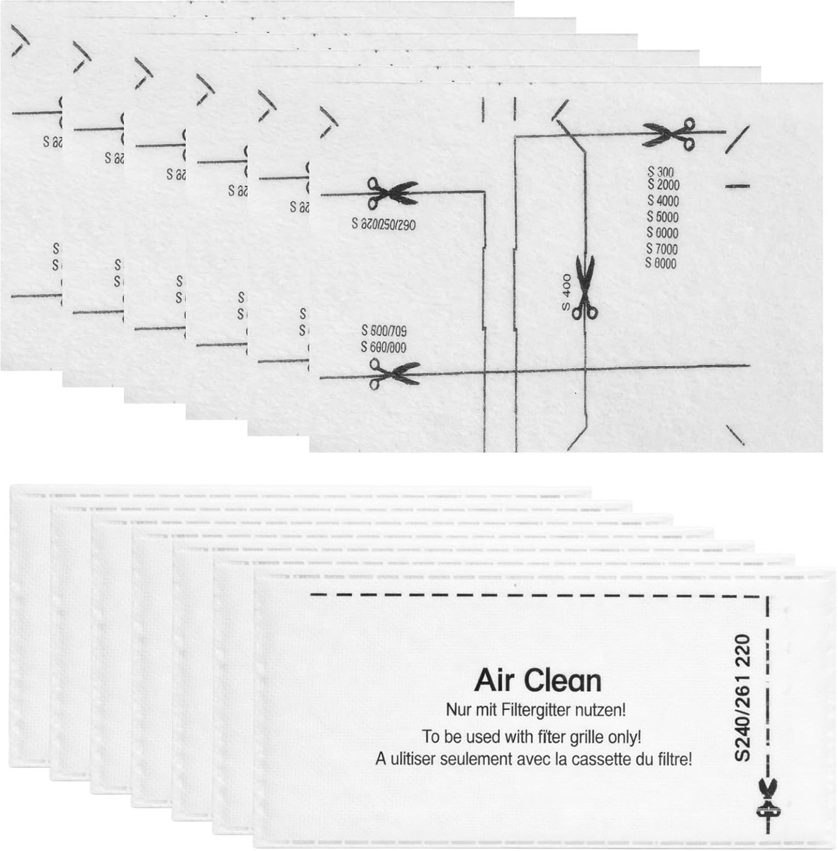 SnelShoppen - 6 Stuks Snijbare Stofzuigerfilters, Vervangingsfilters voor Complete C1 C2 C3, Air Clean Filtratie voor GN-zakken, Motorbescherming en L