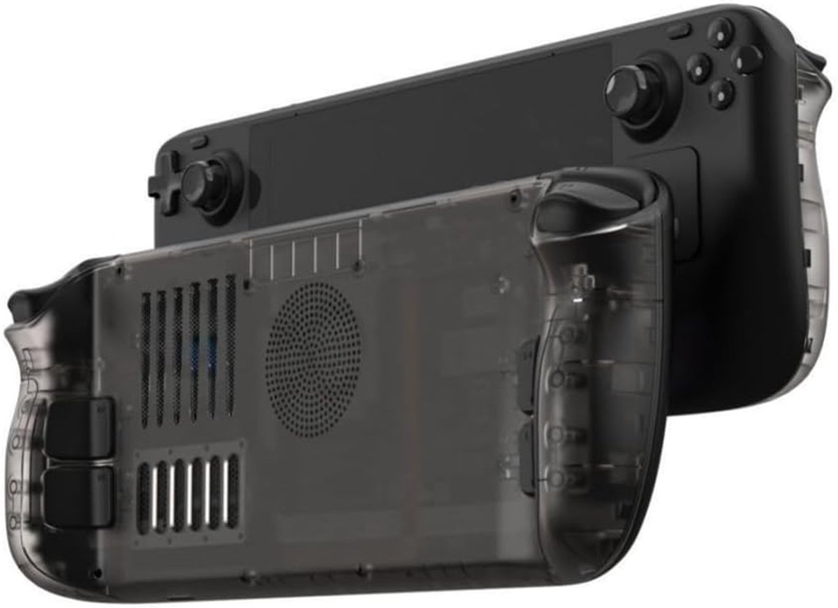 SnelShoppen - Back Plate Housing Faceplates voor Steam Deck/OLED Console - DIY Transparante Zwarte Vervangingsshell met Koelingspoort - Perfecte Pasvo