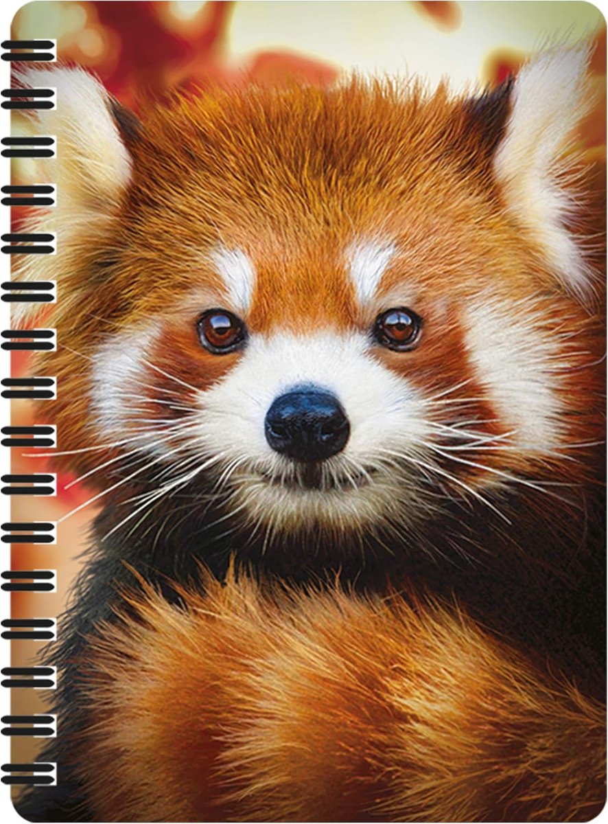 SnelShoppen - 3D Notitieboek A6 Baby Panda Roux - Spiral Notepad met 80 Bladzijdes Gerecycled Papier - Perfect voor Reizen, School en Creatieve Projec