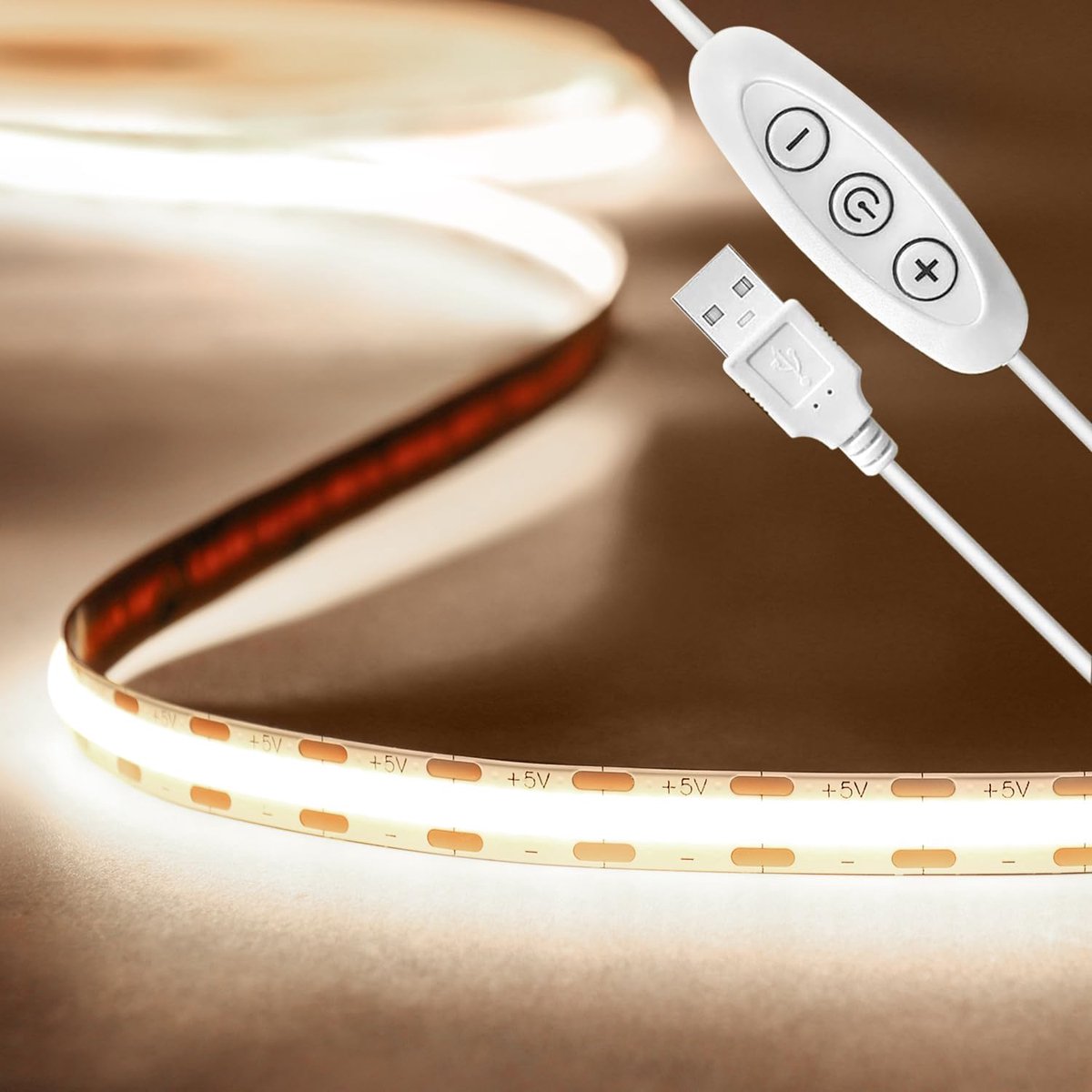 SnelShoppen - 2m USB LED TV Backlight Strip Light, Dimmable 4000K LED Ribbon met 960 LEDs voor Keuken, Slaapkamer, Interieur Decoratie, CRI90+