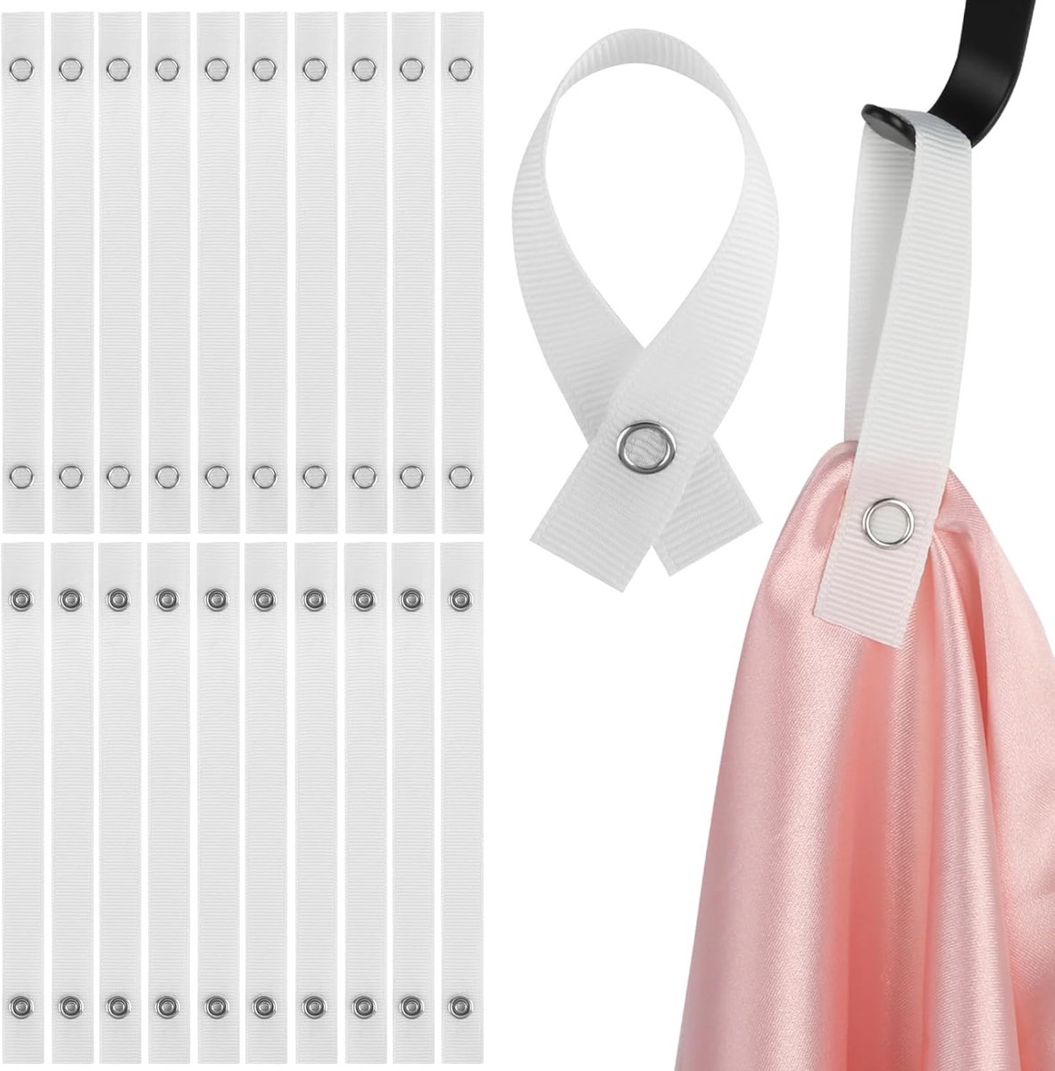 SnelShoppen - 30 Stuks Katoenen Hangers, 155x12mm Witte Towel Clips, Moderne Textiel Hangers Voor Keuken, Badkamer en Thuisgebruik