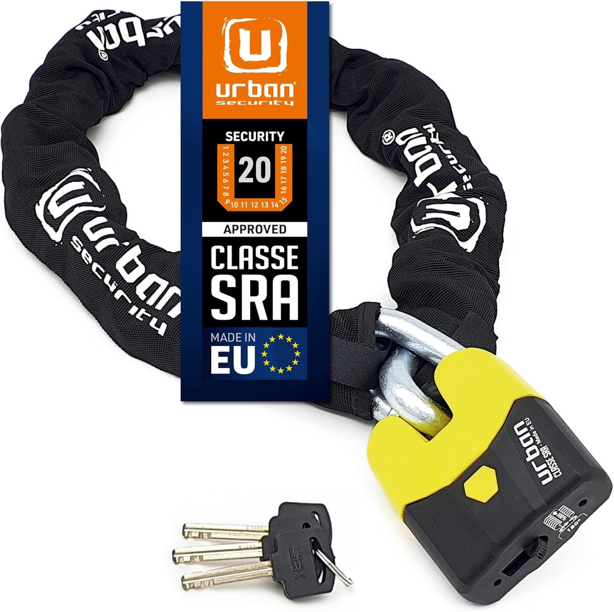 SnelShoppen - High Security Anti-Theft Chain Padlock 15mm Ø120cm - Robuust en Duurzaam, Perfect voor Fietsen, Motoren en Meer