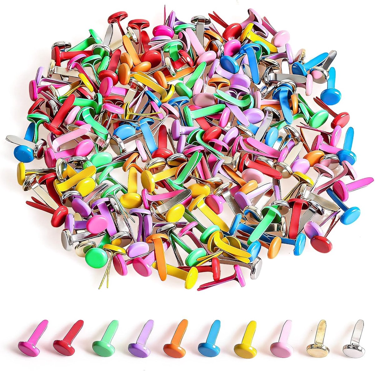 SnelShoppen - 200 Stuks Mini Ronde Vlecht Clips - Kleurrijke Metalen Klemmen voor Scrapbooking, Papercrafts, DIY Creaties en Knutselen - Ideaal voor K