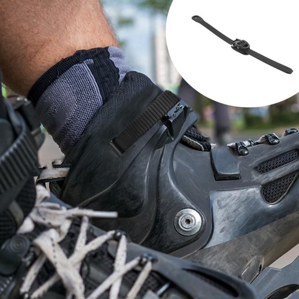 Energy Strap set van 2 Verstelbare Rolschaatsbanden PVC Skischoengespen Geschikt voor Buitensporten – Optimale Pasvorm Rolschaatsriem Zwart