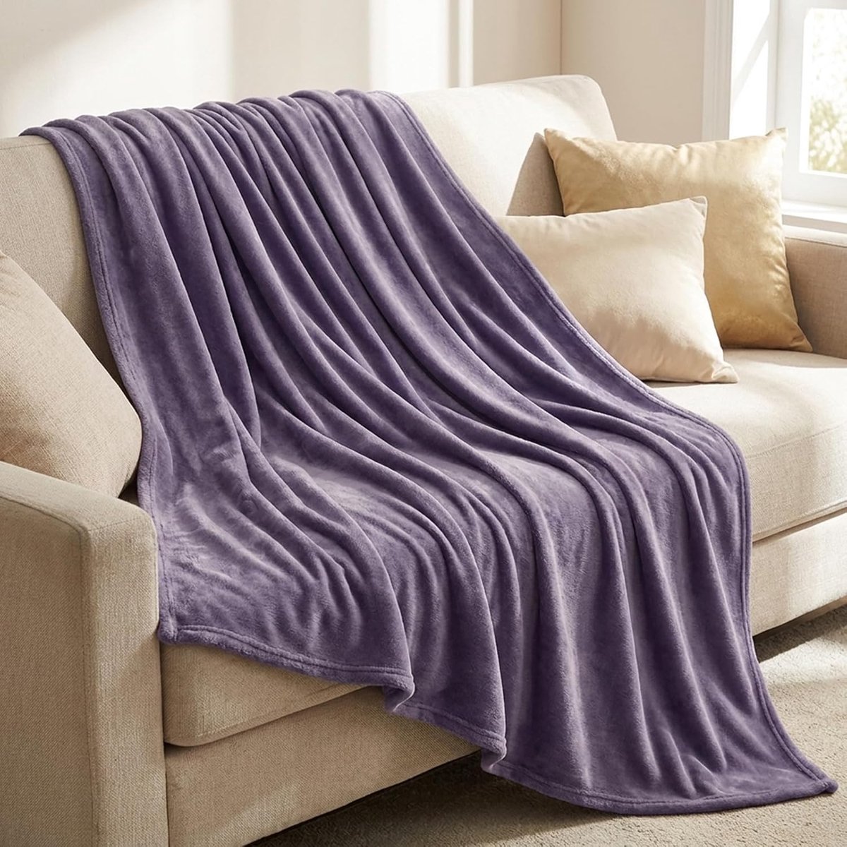 SnelShoppen - Cuddly Blanket Fluffy Fleece Dekentje 130x150 cm Paars Warm en Zacht voor Bank en Winter, Ideaal voor Woonkamer en Gezellige Avonden