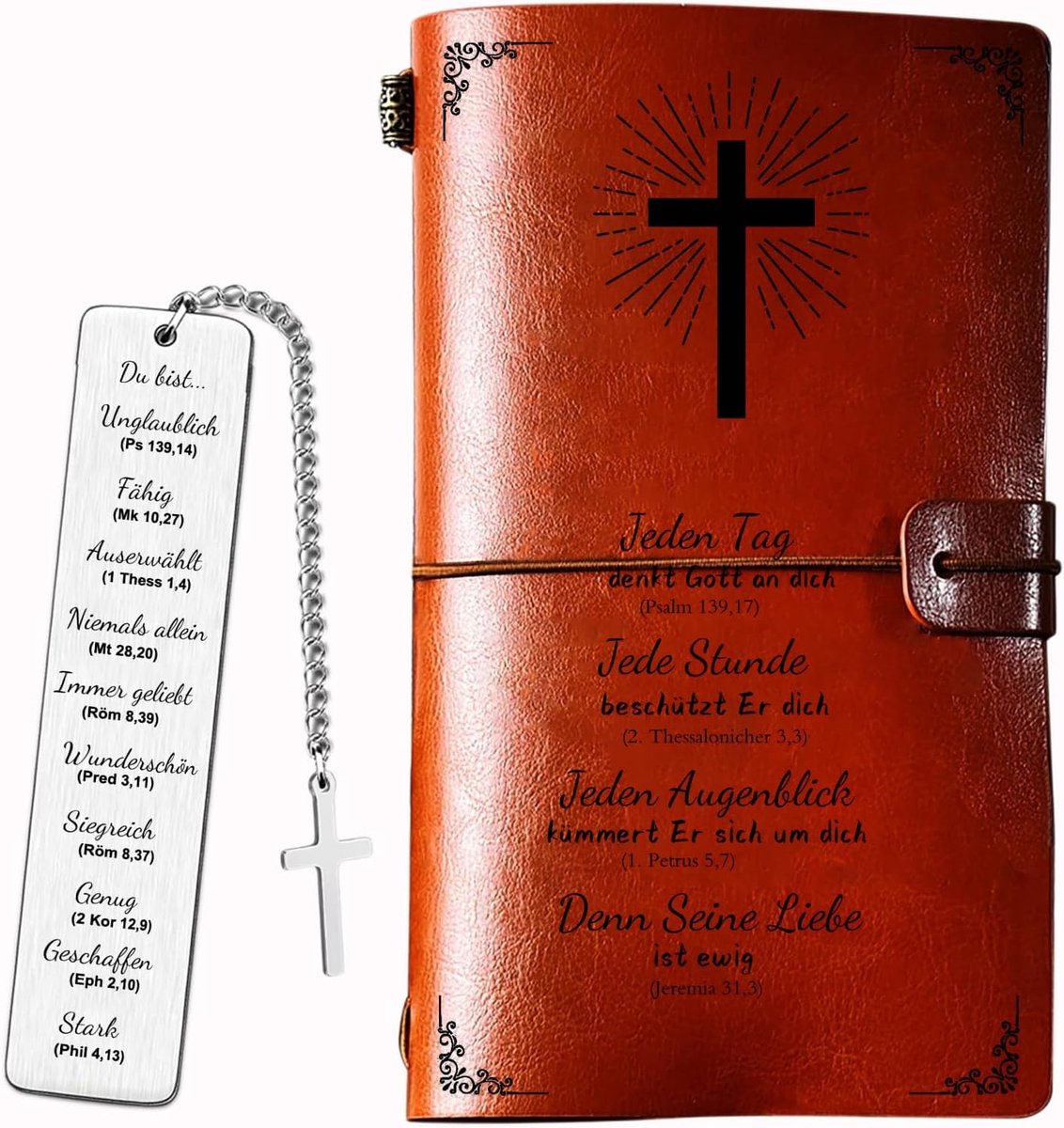 SnelShoppen - Christian Gift Set - Bijbel Notitieboek & Bladwijzer Combinatie, Religieuze Dagboek, Cadeau voor Communie, Bevestiging, Doop, Verjaardag