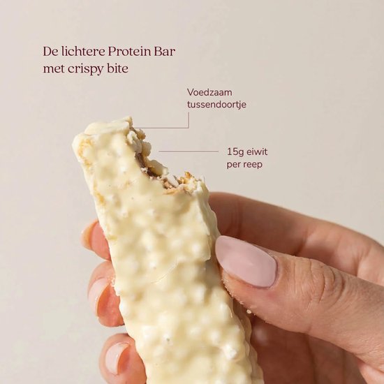 Cabau - Crispy Bars - Vanilla Ice Cream - Eiwitreep met 15 g Proteïne per Reep - Glutenvrij, Vezelrijk & Laag in Suiker - Box van 8 Stuks van Cabau — afbeelding 3