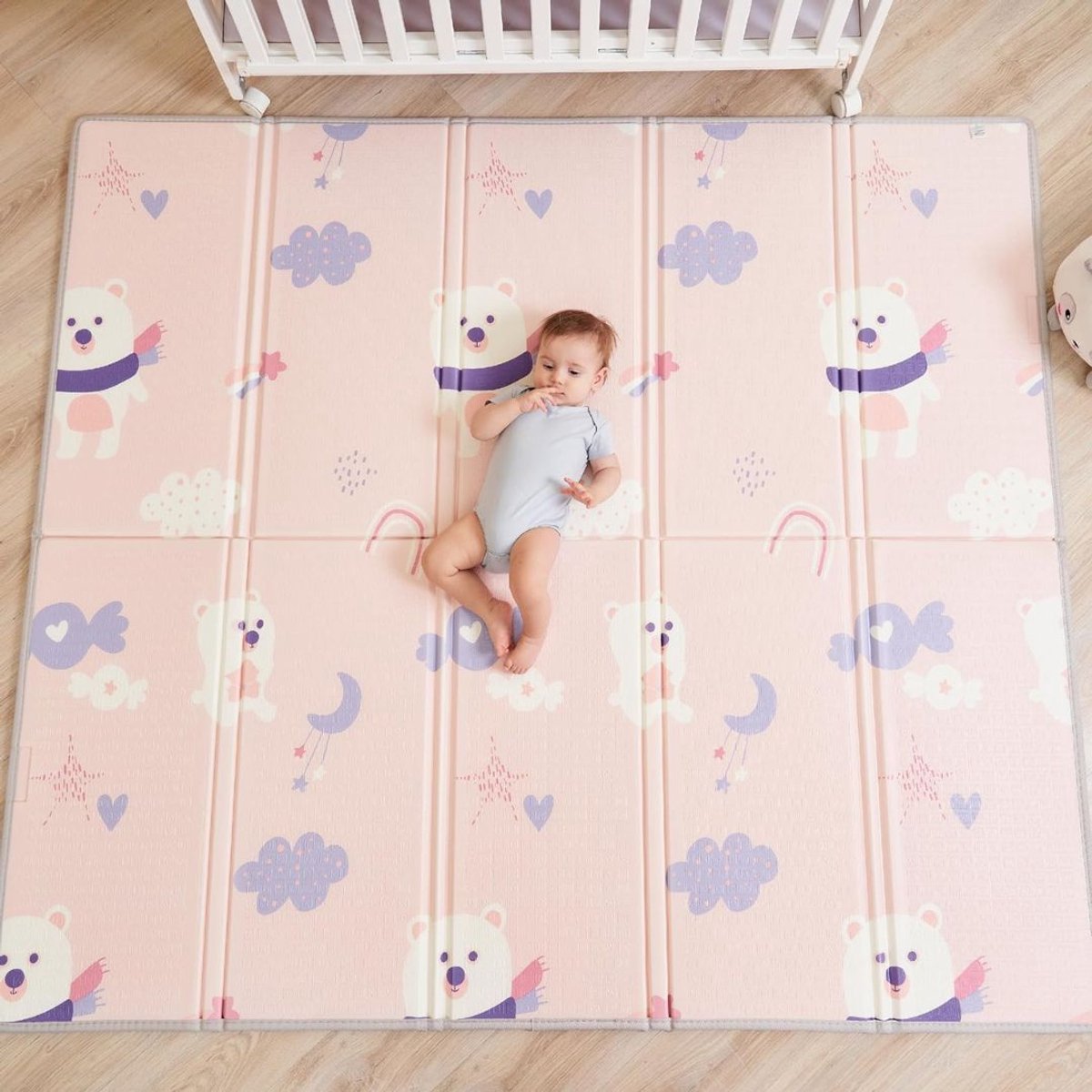 JCP® Babygym - Activiteitenmat voor Baby's - Speelgym voor Baby's - Roze - 180cm x 150cm x 1cm