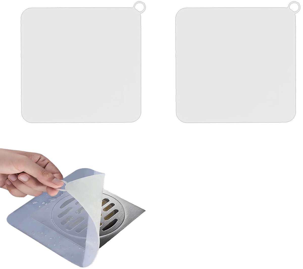 2 siliconen afvoercovers - doucheplug - afvoerplug - geurwerende afdekking - afdichting voor keuken en riool – geschikt voor keuken, badkamer en wasruimte （20 x 20 cm）